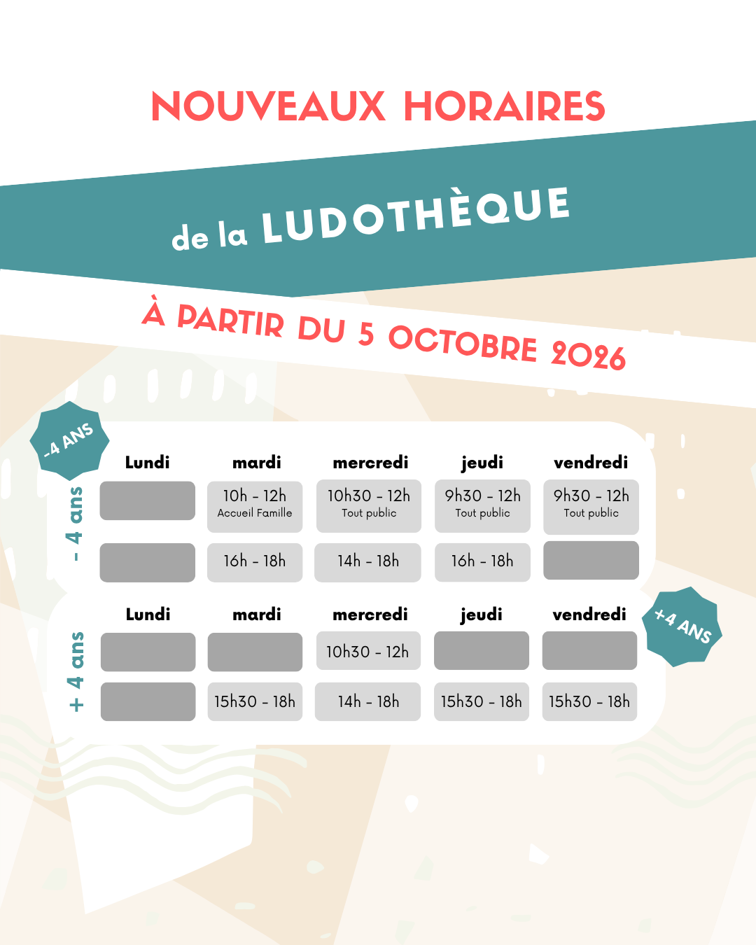 Nous ne prenons plus de dons au moins jusqu'à décembre, notre lieu de stockage étant saturé.