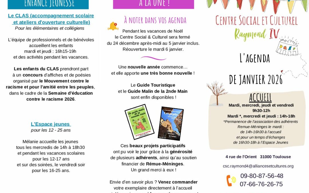 Agenda JANVIER 2026 – Site